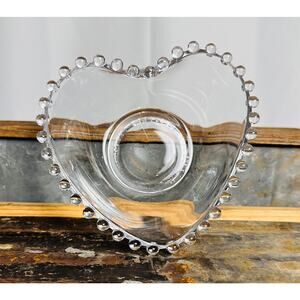 Candlewick by Imperial Glass 1940s Heart Shaped Candy Dish FREE SHIPPING